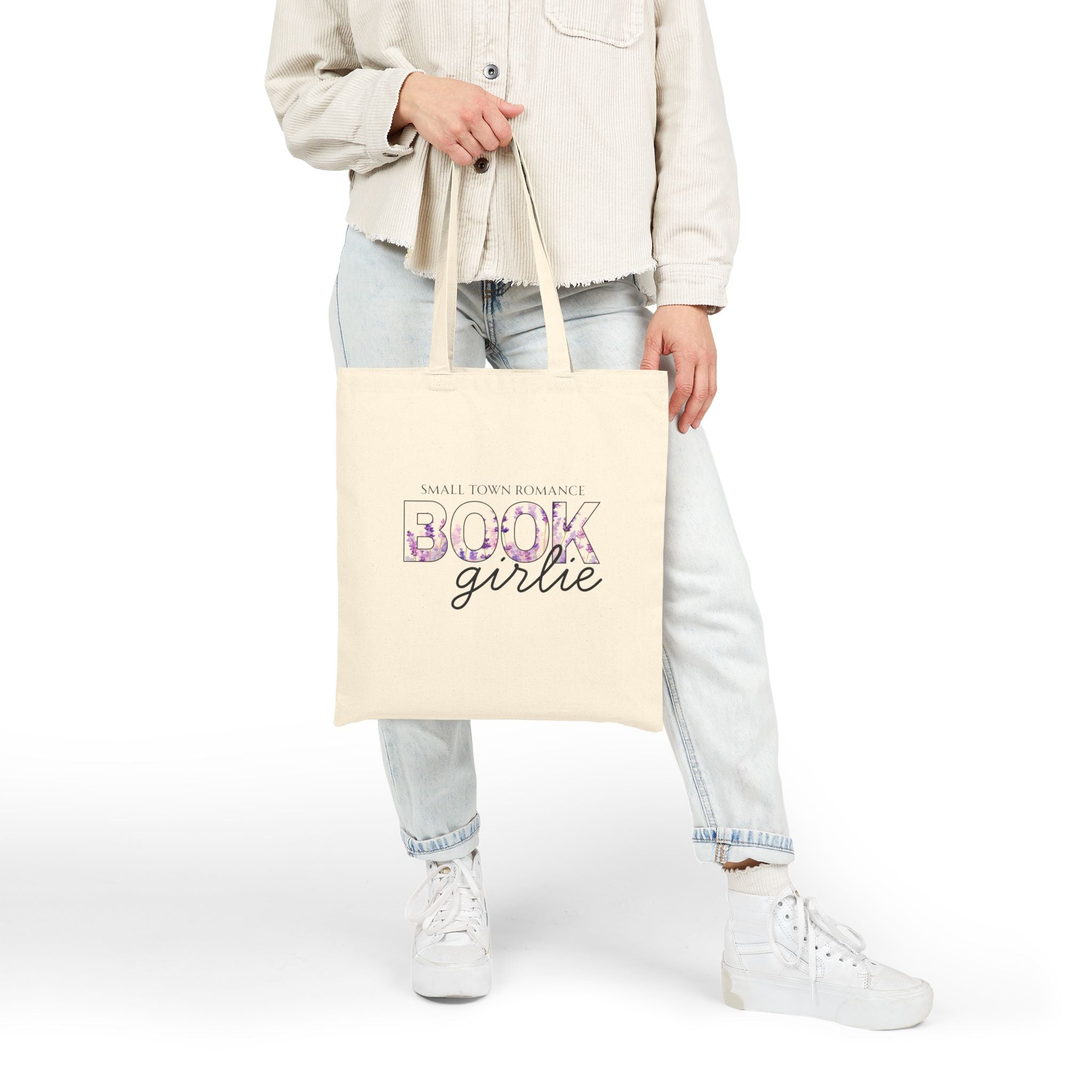 Small Town Romance: Book Girlie Tote Bag — Floral